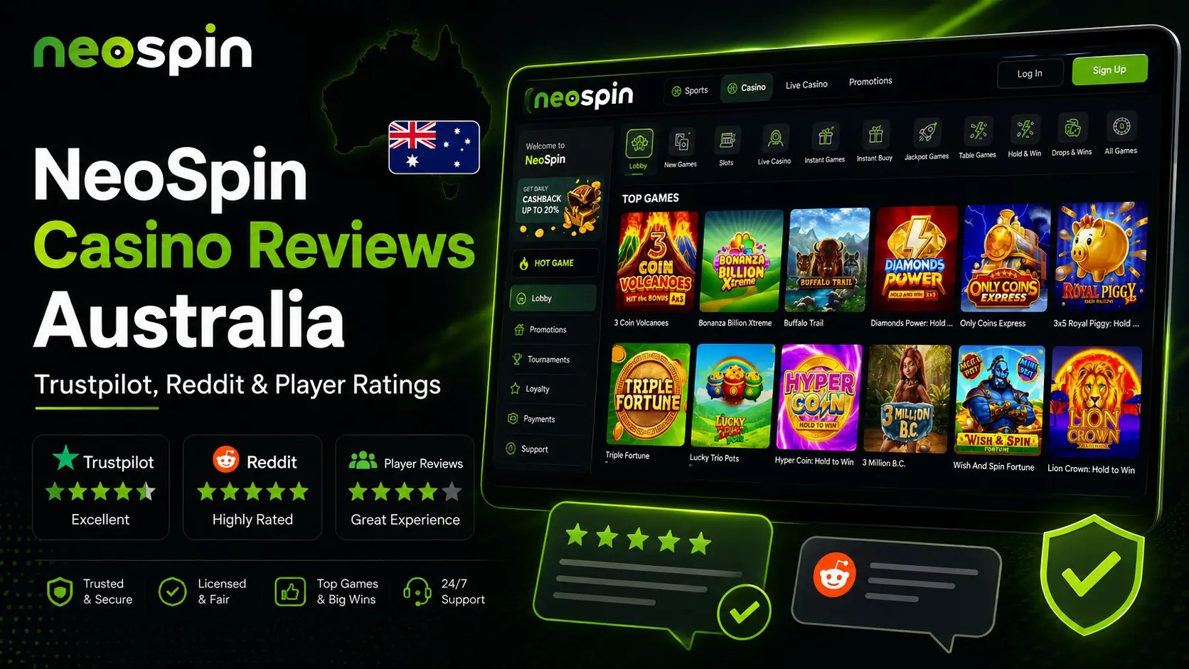 NeoSpin Casino reviews from Australian players