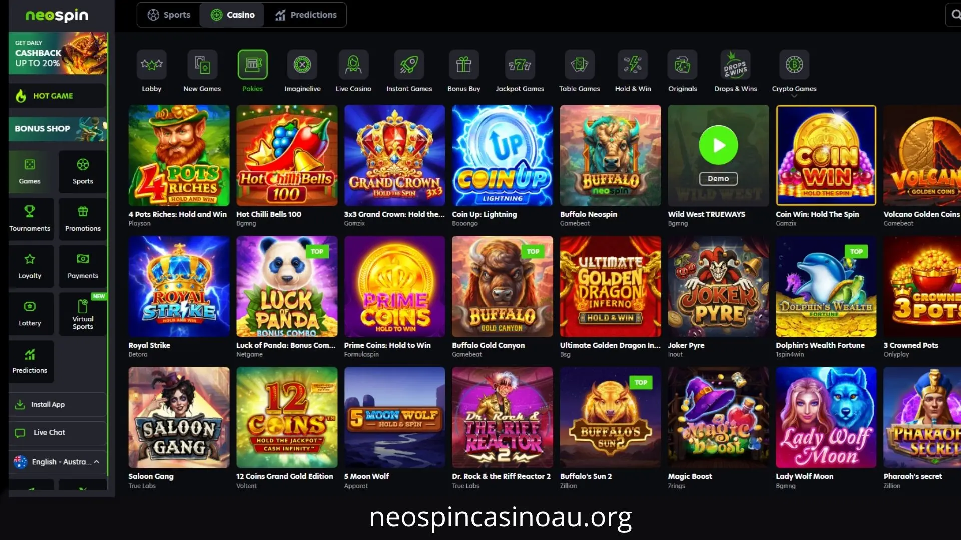 NeoSpin online pokies for Australian players